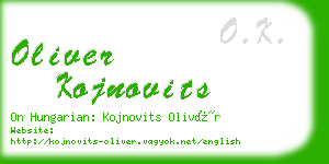 oliver kojnovits business card